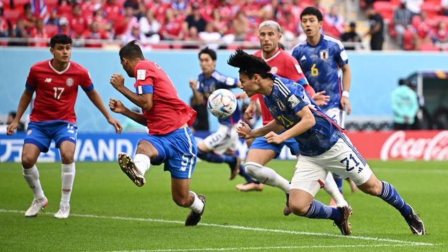 Jepang bermain imbang tanpa gol melawan Kosta Rika yang berjalan alot dalam di babak pertama dalam laga Grup E Piala Dunia 2022.