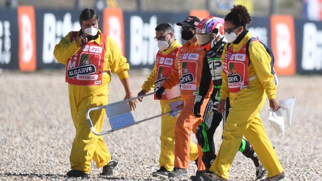 Jaume Masia meminta maaf usai adu jotos dengan Kaito Toba di FP3 Moto3 Valencia 2022.
