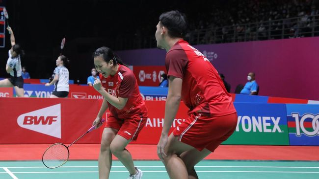 Ganda campuran Indonesia Rinov Rivaldy/Pitha Haningtyas Mentari melenggang ke perempat final Hylo Open 2022.