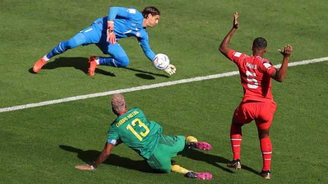 Swiss dan Kamerun bermain imbang hingga akhir babak pertama pada pertandingan Grup G Piala Dunia 2022.