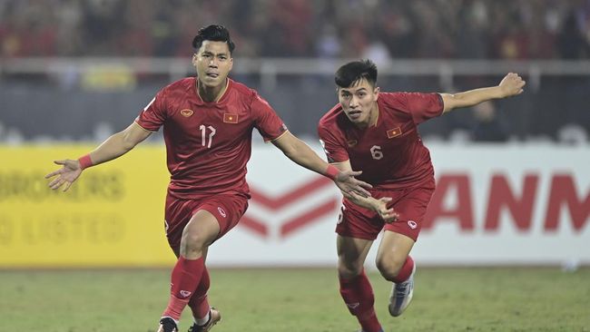 Vietnam mengemas kemenangan atas Palestina dalam laga FIFA Match Day di Stadion Thien Truong, Nam Dinh, pada Senin (11/9) malam.