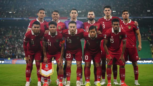 Berikut susunan pemain Timnas Indonesia melawan Filipina di Manila pada pertandingan Kualifikasi Piala Dunia 2026, malam ini.