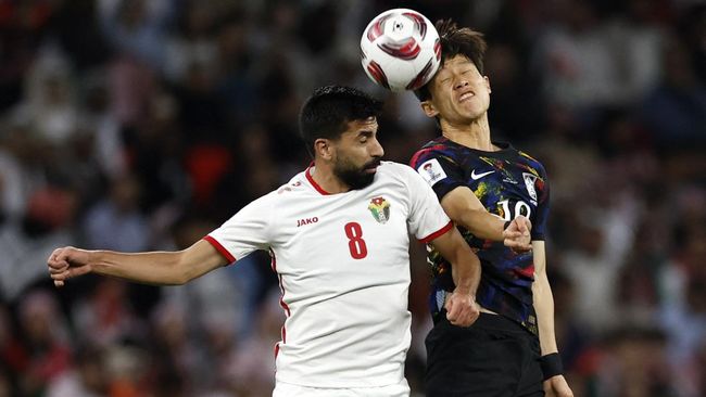 Korea Selatan ditahan Yordania pada babak pertama semifinal Piala Asia 2023 di Stadion Ahmed bin Ali, Selasa (6/2).